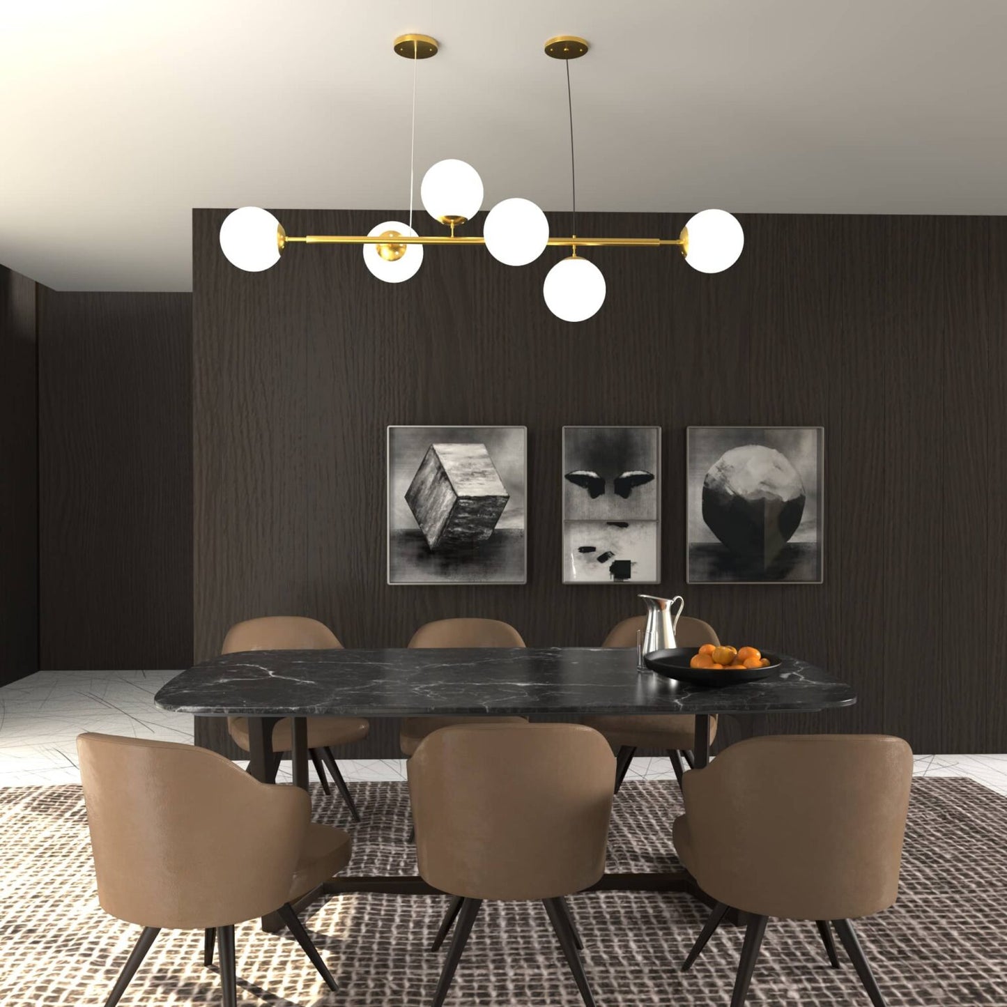 Carrigan Glass Globe Linear Chandelier Model