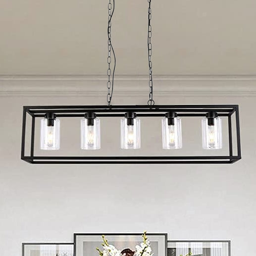 Finn Geometric Black Industrial Farmhouse Chandelier Model