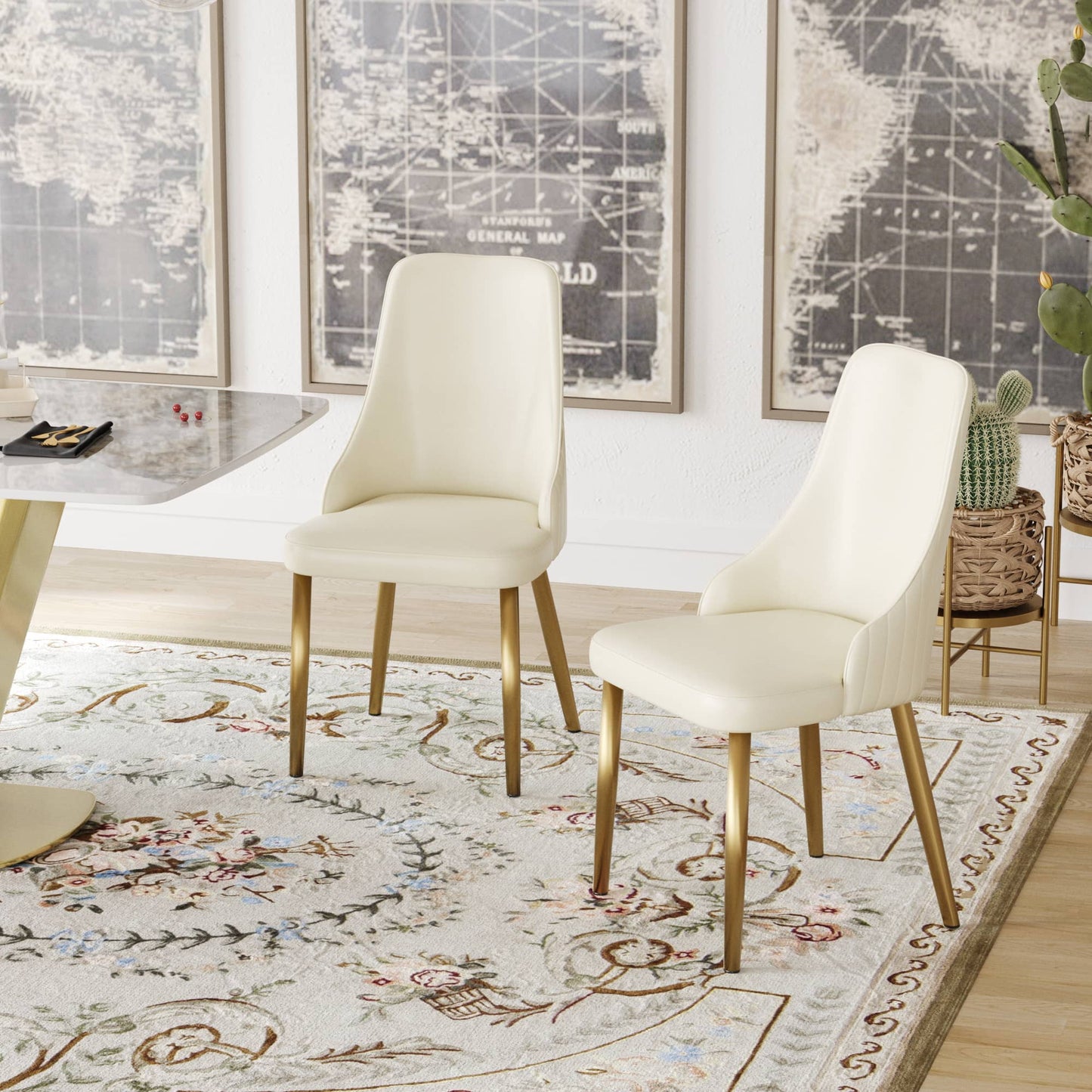 Blanc Tall Stitched Modern Dining Chair