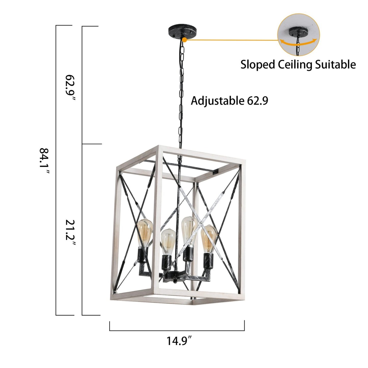 Remy Geometric Distressed Farmhouse Chandelier Model