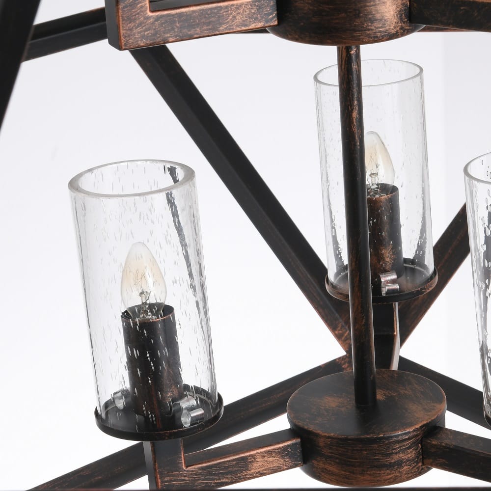 Roe Geometric Distressed Farmhouse Chandelier Model