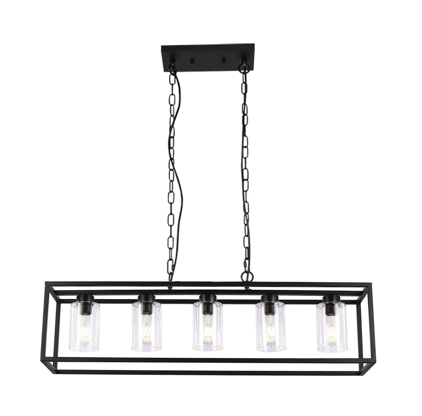 Finn Geometric Black Industrial Farmhouse Chandelier Model