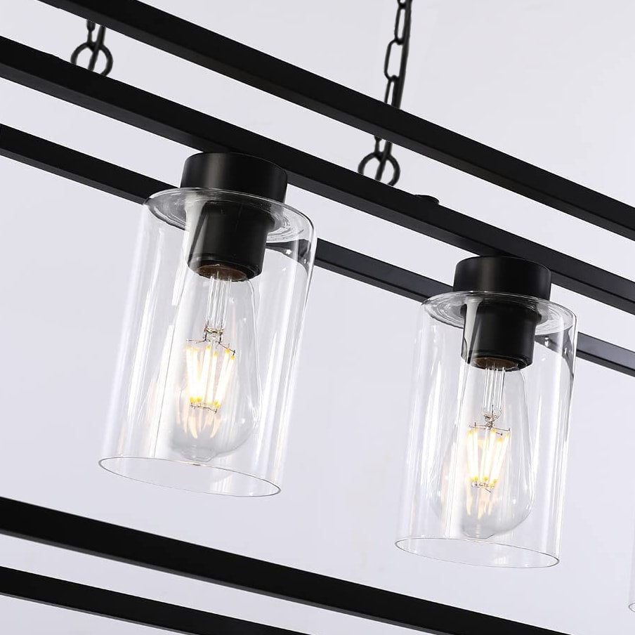 Finn Geometric Black Industrial Farmhouse Chandelier Model
