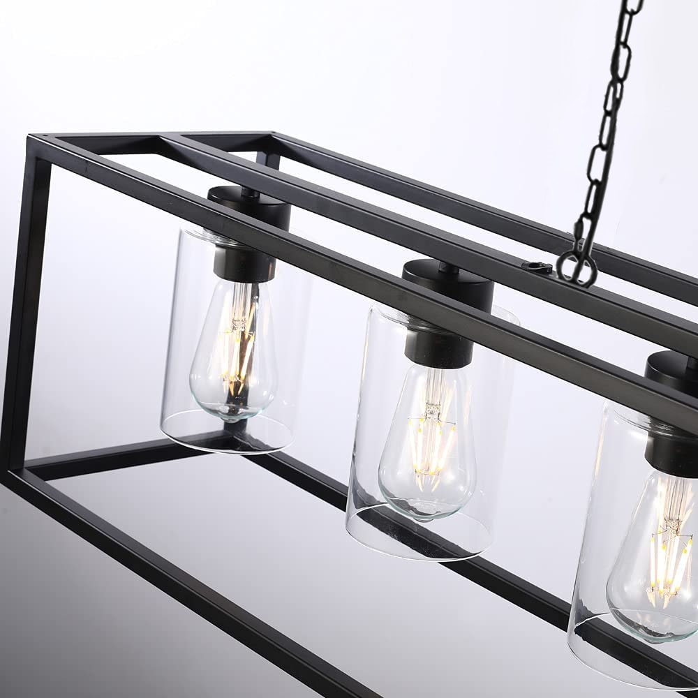 Finn Geometric Black Industrial Farmhouse Chandelier Model