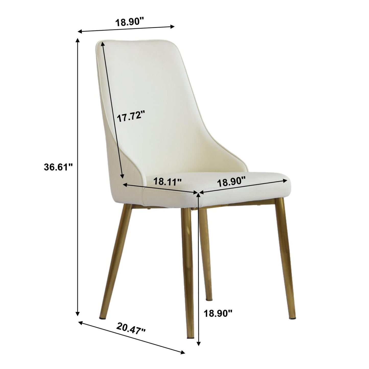 Blanc Tall Stitched Modern Dining Chair