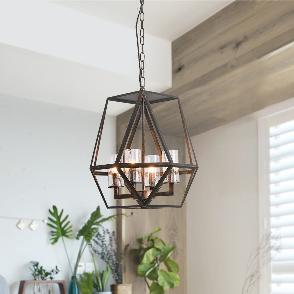 Roe Geometric Distressed Farmhouse Chandelier Model