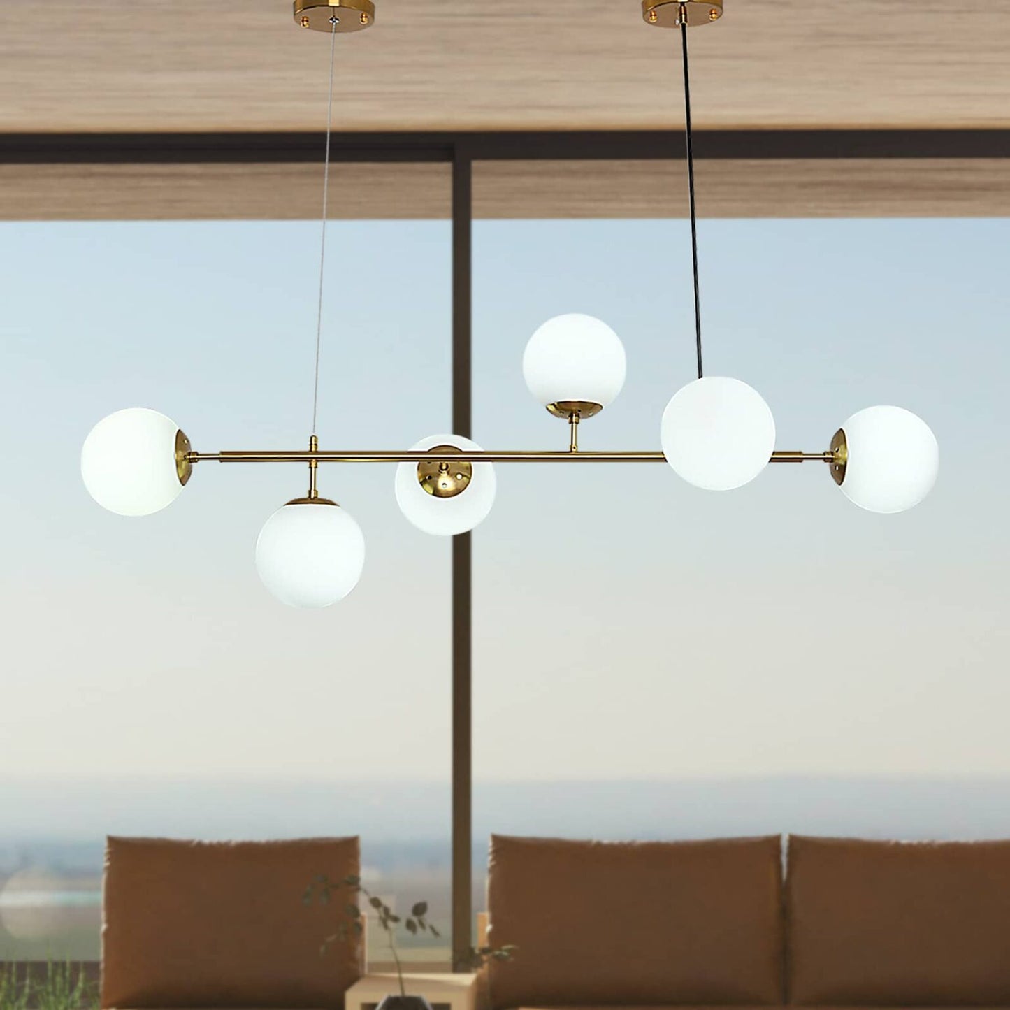 Carrigan Glass Globe Linear Chandelier Model