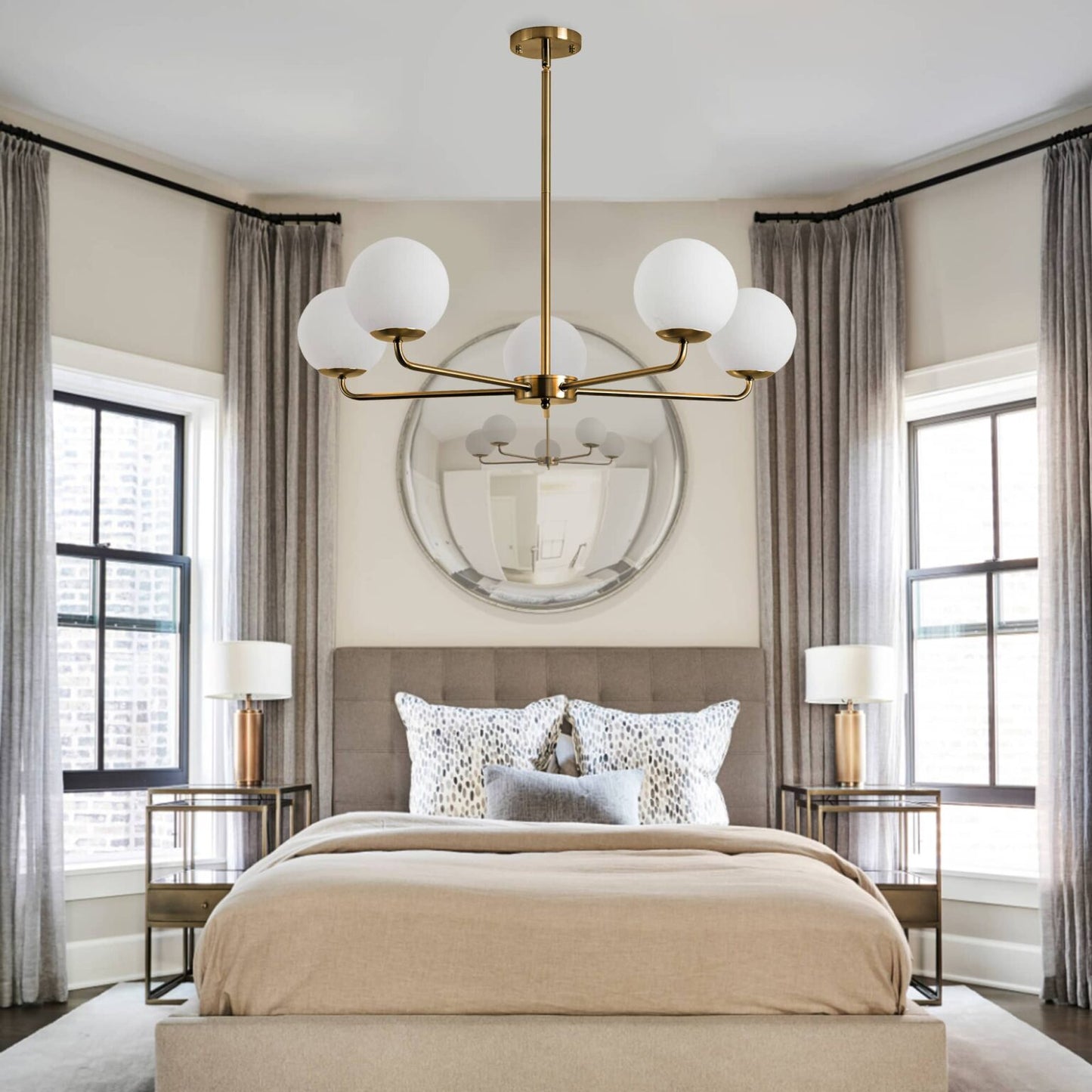 Avery Glass Globe Linear Chandelier/Pendant Lighting