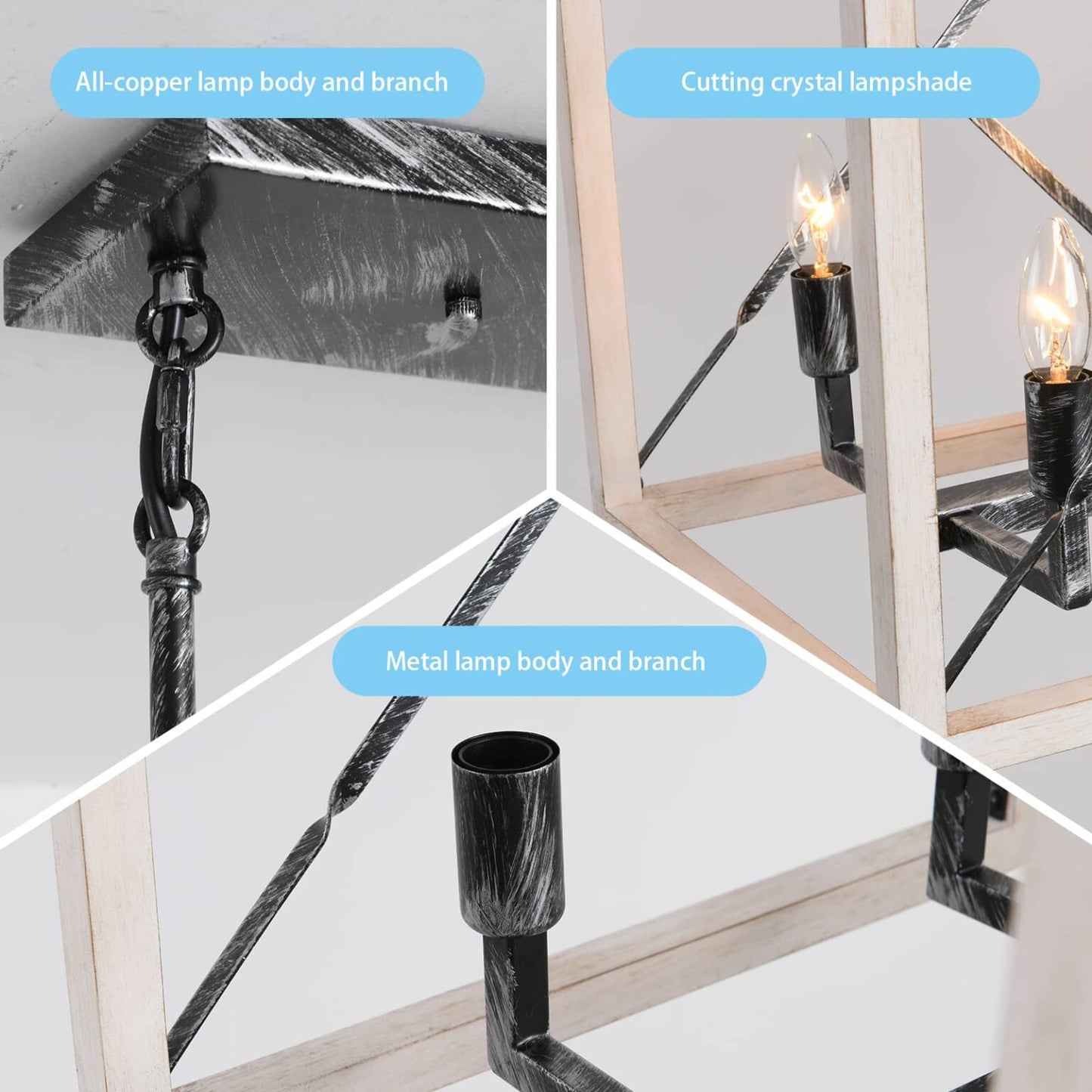 Big Barrel Geometric Distressed Farmhouse Chandelier Model