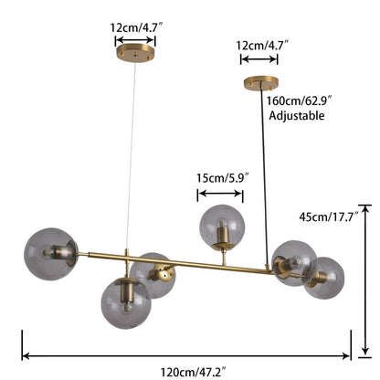 Carrigan Glass Globe Linear Chandelier Model