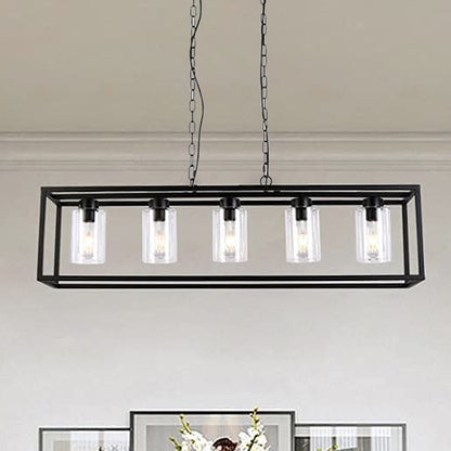 Finn Geometric Black Industrial Farmhouse Chandelier Model