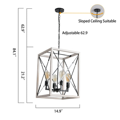 Remy Geometric Distressed Farmhouse Chandelier Model