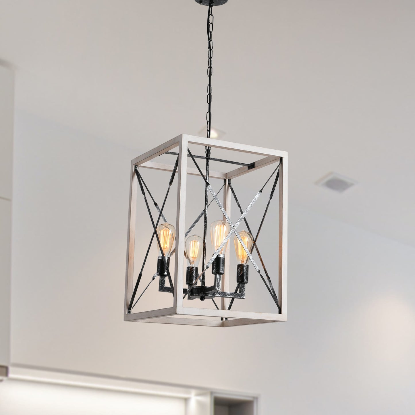 Remy Geometric Distressed Farmhouse Chandelier Model
