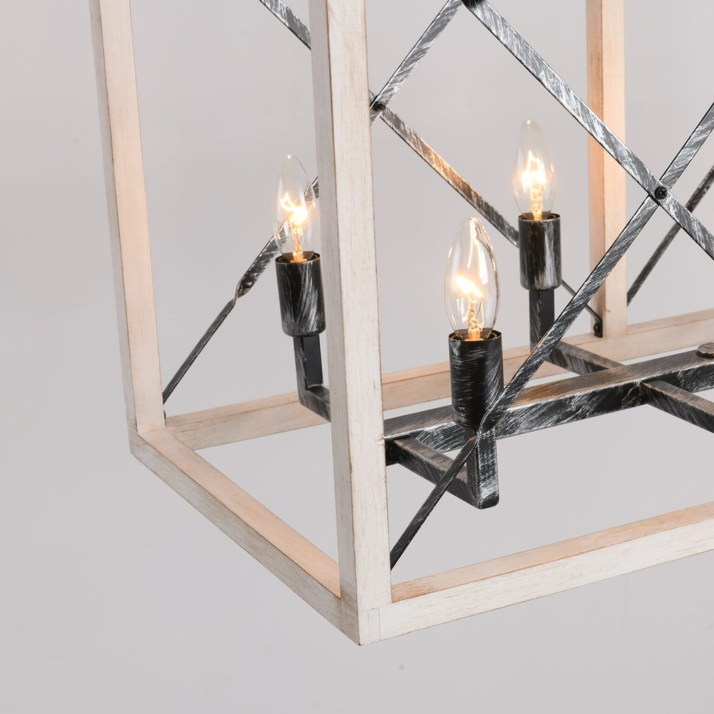 Big Barrel Geometric Distressed Farmhouse Chandelier Model
