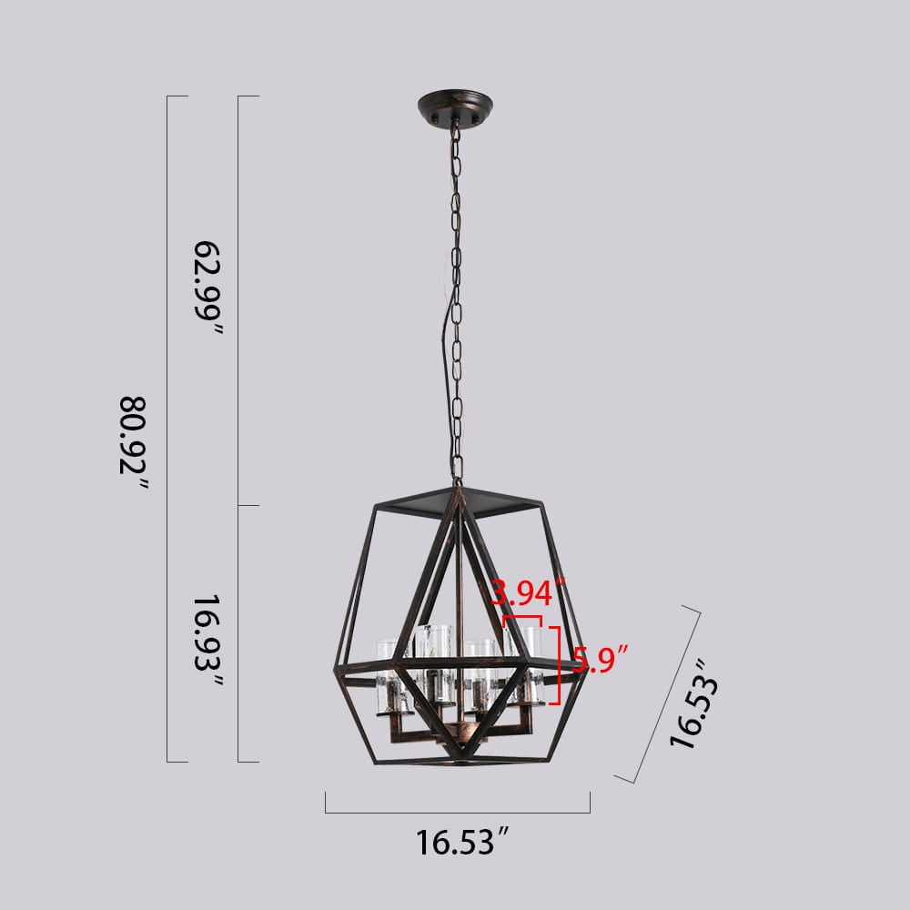 Roe Geometric Distressed Farmhouse Chandelier Model