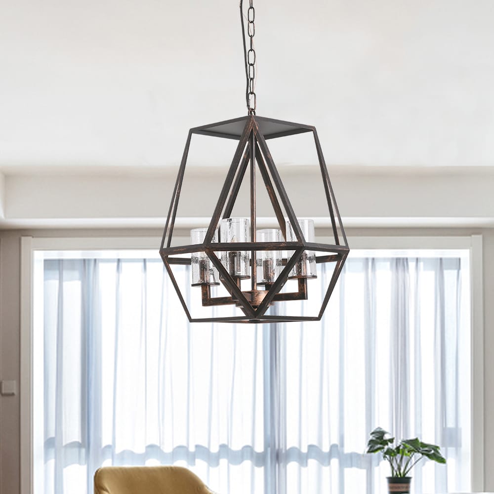 Roe Geometric Distressed Farmhouse Chandelier Model