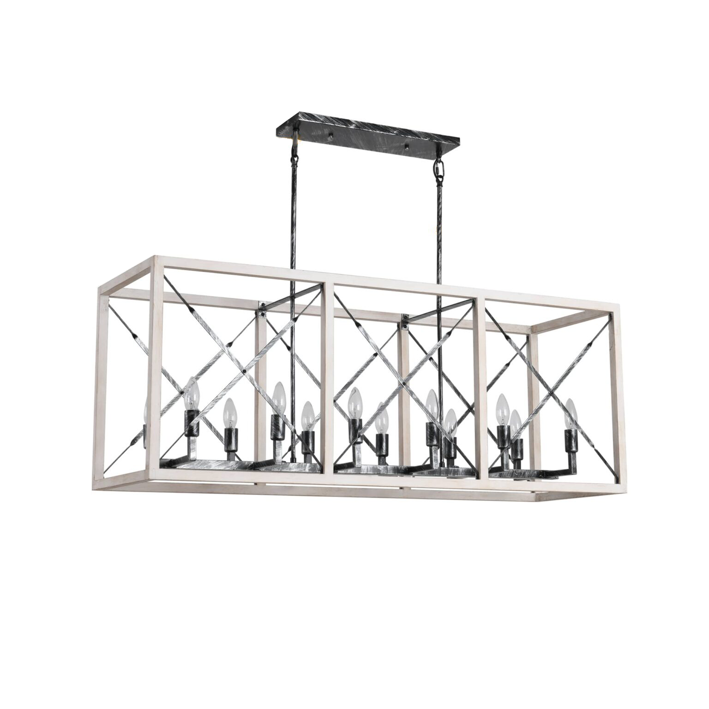 Big Barrel Geometric Distressed Farmhouse Chandelier Model