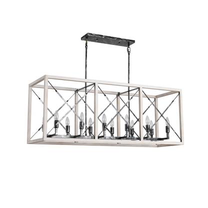 Big Barrel Geometric Distressed Farmhouse Chandelier Model