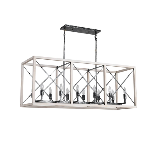 Big Barrel Geometric Distressed Farmhouse Chandelier Model